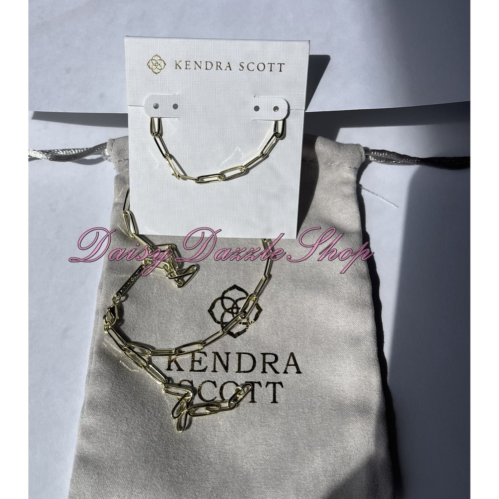 ✨Defective Kendra Scott Courtney Paperclip Necklace Fashion‎ Jewelry Gold New ✨
